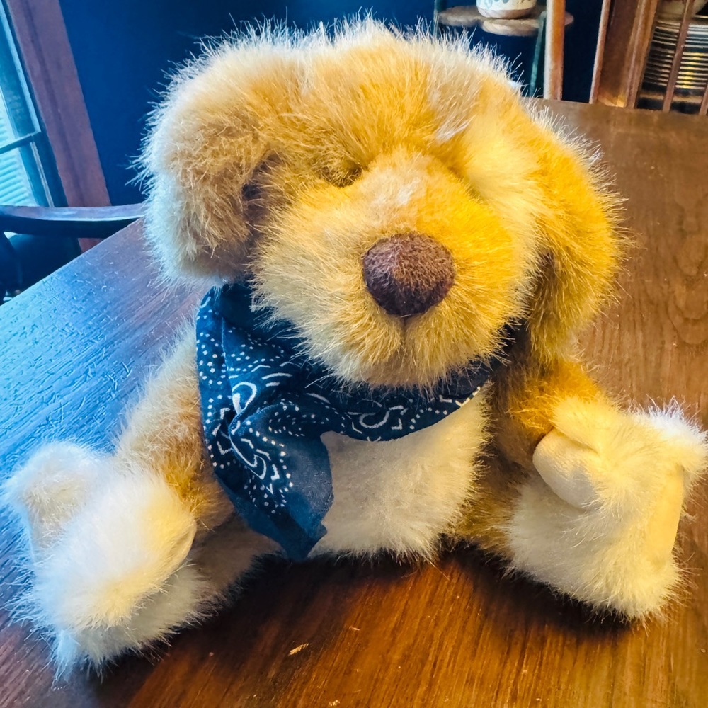 Boyds Bears Plush Dog with Blue Bandana